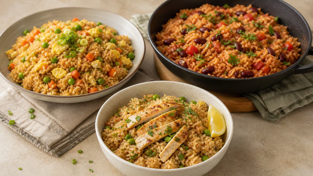 Gesunde Reisgerichte: 3 einfache Rezepte aus Pfanne und Bowl