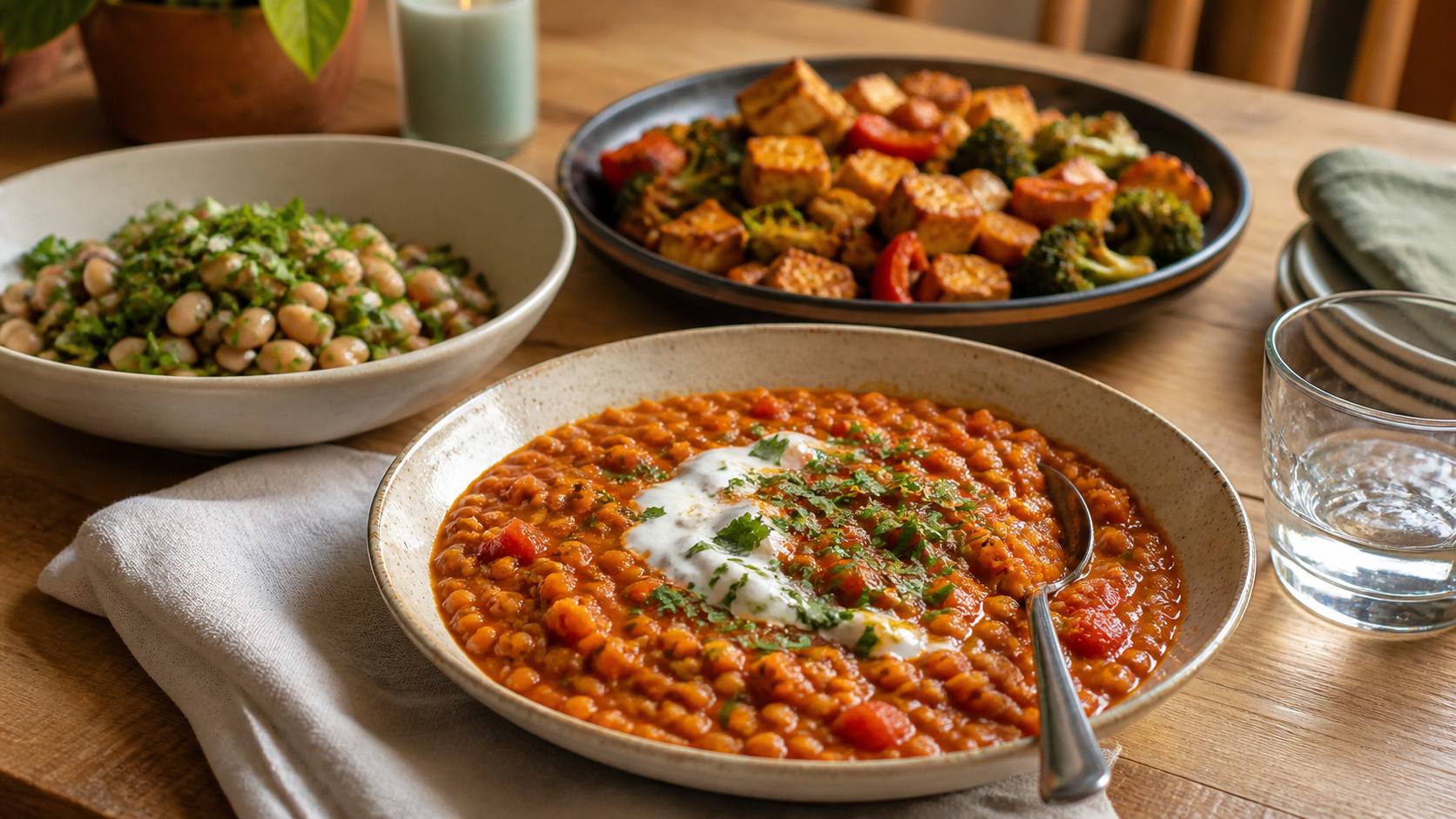 Proteinreiche vegetarische Abendessen: 3 schnelle Rezepte