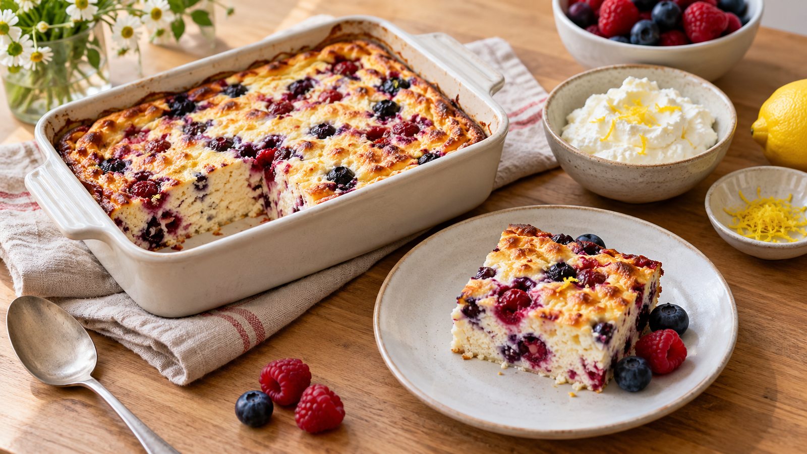 Quarkauflauf mit Beeren: Proteinreiches Rezept zum Abnehmen